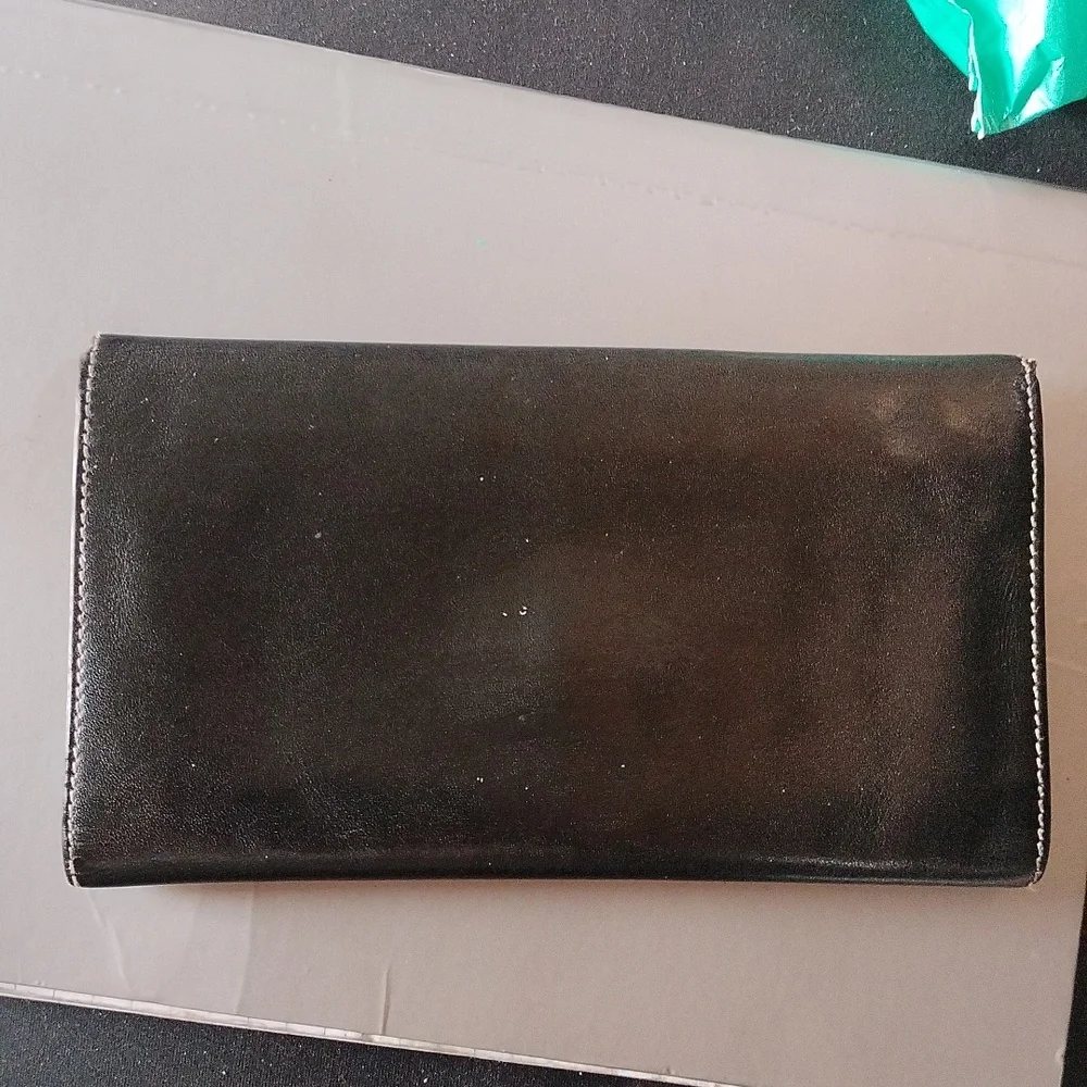 Christian Dior Vintage black leather wallet.